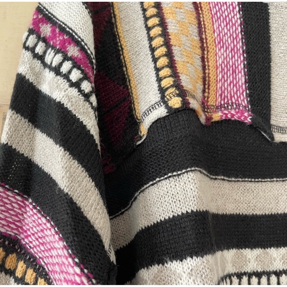 Easel Crochet Oversized Sweater‎ Colorful Boxy Boho Hippie Women's Size Small - Picture 9 of 12